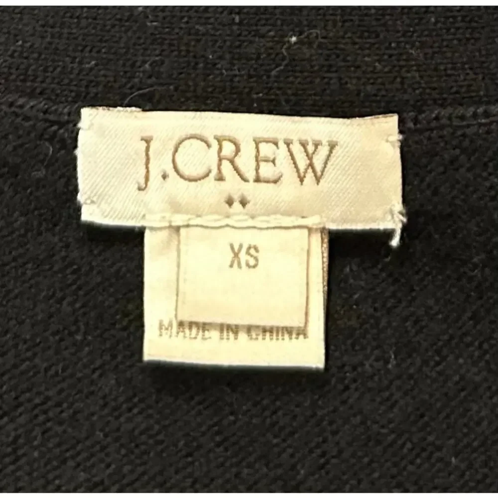 J. Crew Wool Blend V-neck Cardigan Sweater Black F4721 Size XS